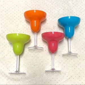 Neon Martini Glass Set of 4 (Thick sturdy Plastic)